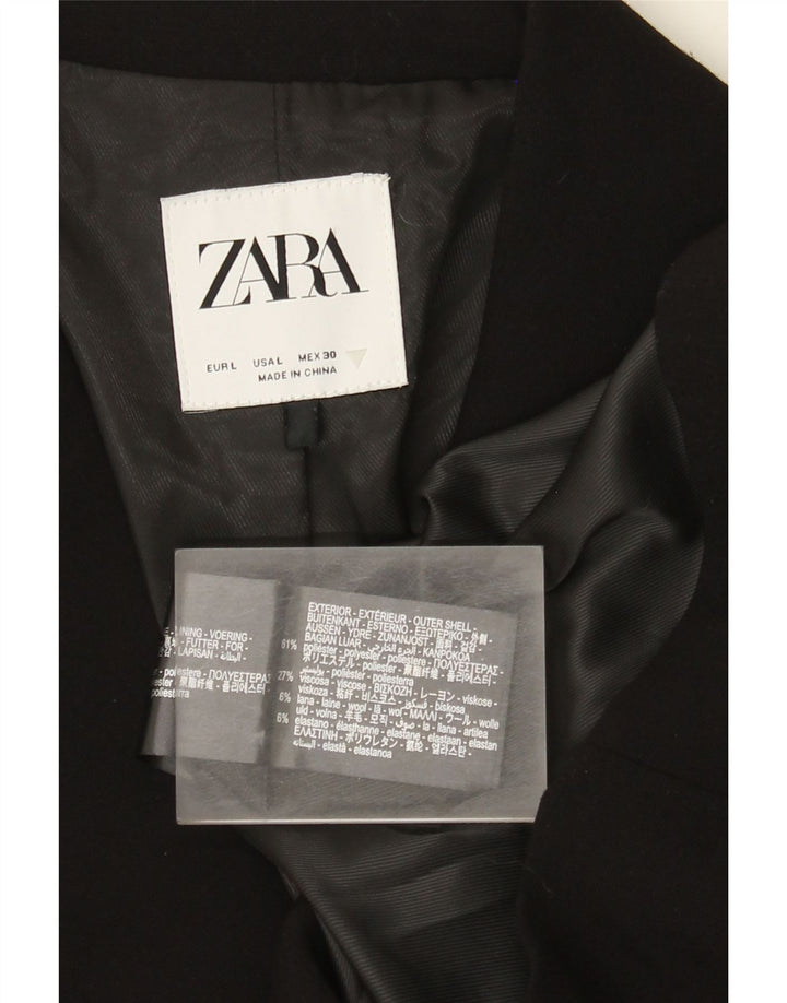 Zara Γυναικείο σακάκι 1 κουμπιού blazer UK 16 μεγάλο μαύρο πολυεστέρα