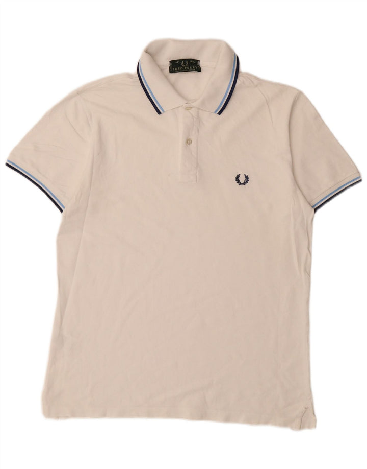 Ανδρικό πουκάμισο πόλο FRED PERRY, μεσαίο λευκό βαμβακερό