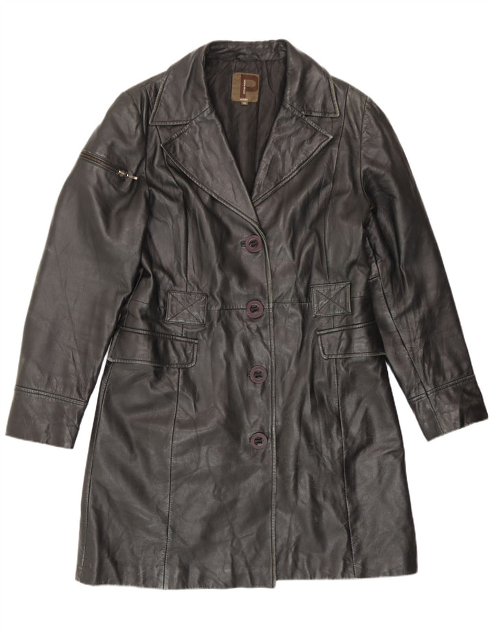 Conbipel Γυναικείο Δερμάτινο Παλτό IT 48 XL Μαύρο Δερμάτινο