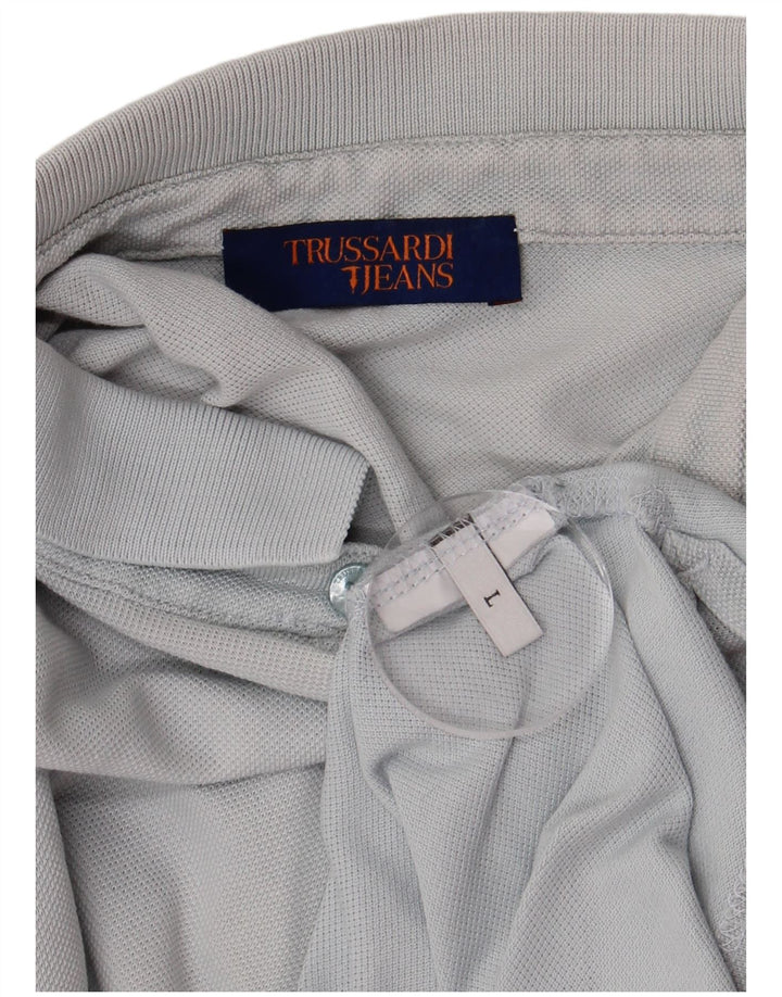 Trussardi Jeans Ανδρικό Πόλο Μπλουζάκι μεγάλο μπλε