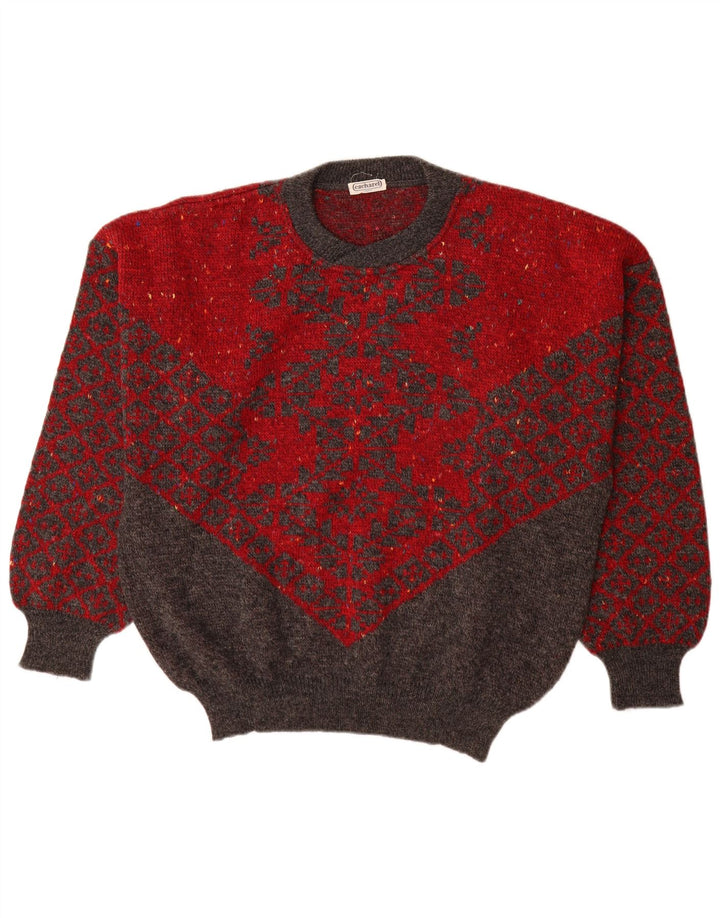 Ανδρικό πουλόβερ Cacharel Paris Crew Neck Jumper IT 54 XL Κόκκινο γεωμετρικό μαλλί