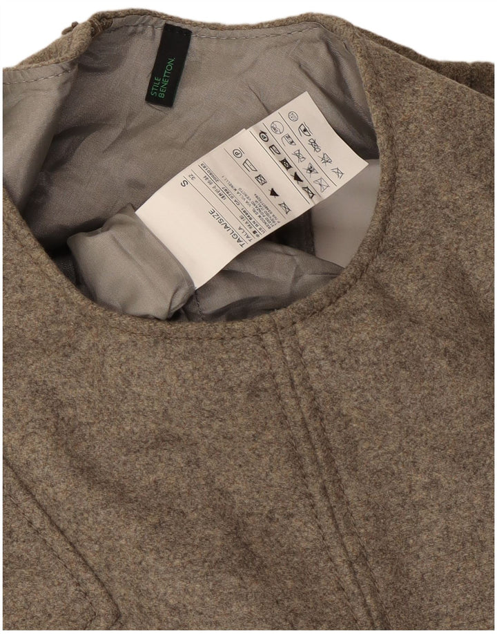 Γυναικείο αμάνικο φόρεμα με βάρδια Benetton UK 10 Small Grey Wool