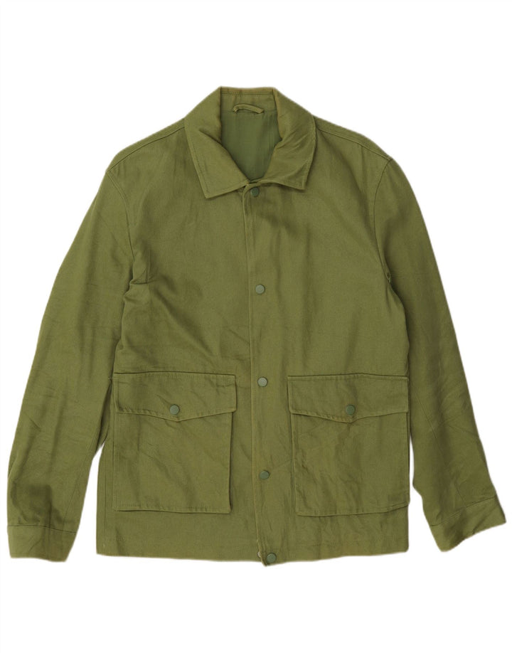 Zara Ανδρικό Bomber Jacket UK 36 Small Green Cotton