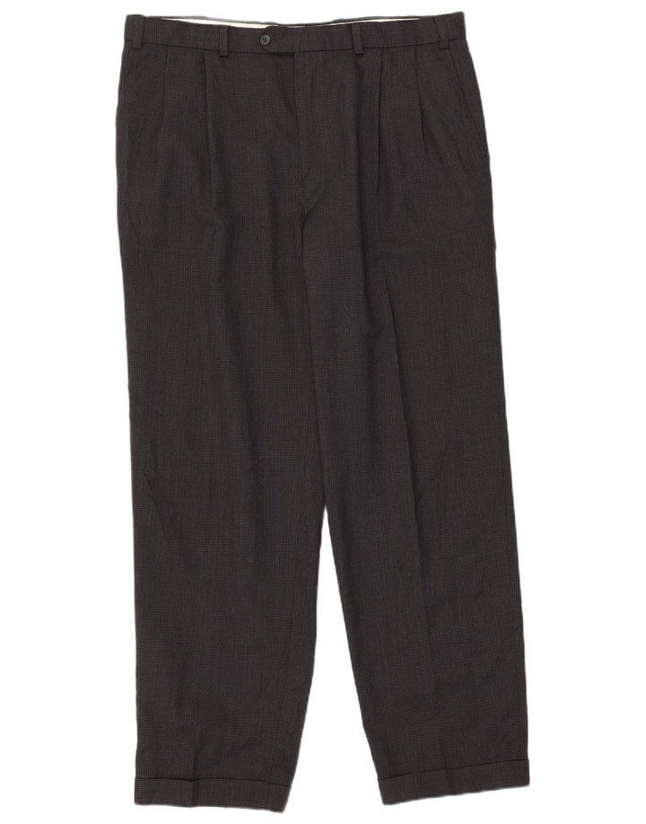 Marks & Spencer Ανδρικό παντελόνι με καρφίτσα W38 L31 Grey Houndstooth