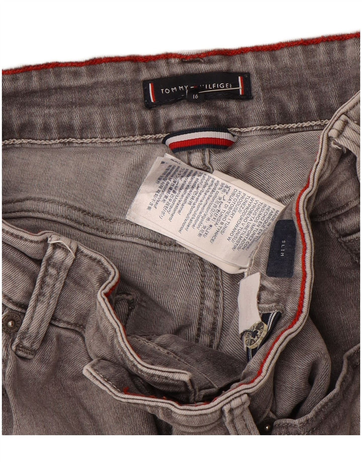 Tommy Hilfiger Boys Slim Jeans 15-16 ετών W30 L32 Γκρι βαμβακερό