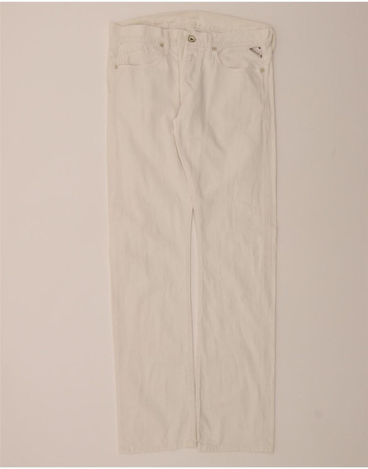 REPLAY Mens Straight Jeans W33 L34 White Cotton Vintage Replay and Second-Hand Replay from Messina Hembry 