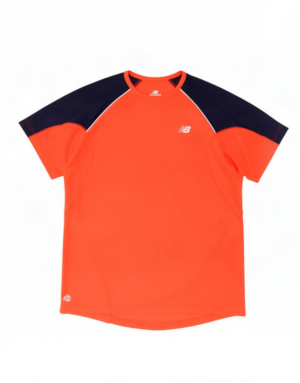 Ανδρικό T-Shirt New Balance Top XL Red Colourblock Πολυεστέρας