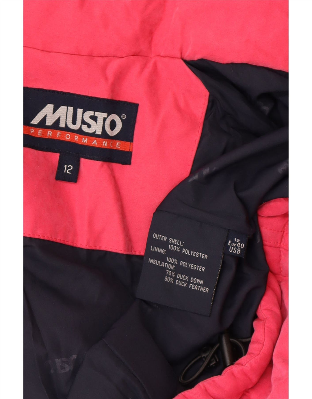 Musto γυναικείο μπουφάν με κουκούλα UK 12 Μεσαίο Ροζ Πολυεστέρας