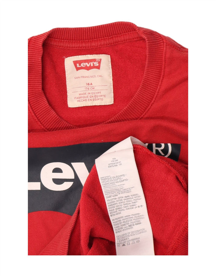 Γραφικό φούτερ Levi's Boys Jumper 15-16 ετών Κόκκινο βαμβακερό