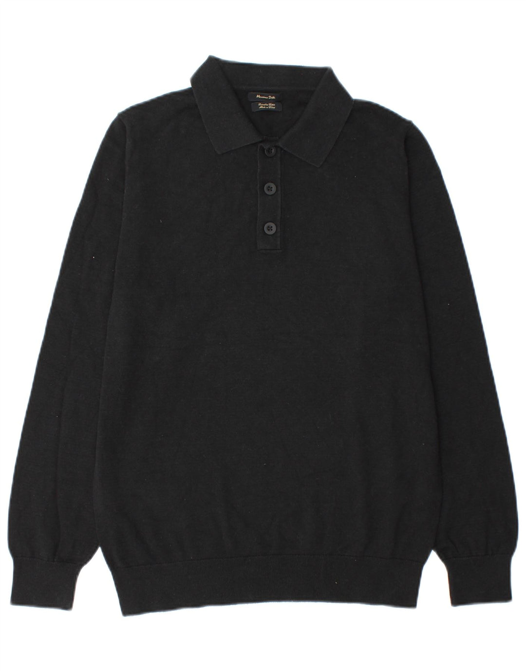 Massimo Dutti Ανδρικό πουλόβερ με λαιμό polo, μεσαίο βαμβακερό