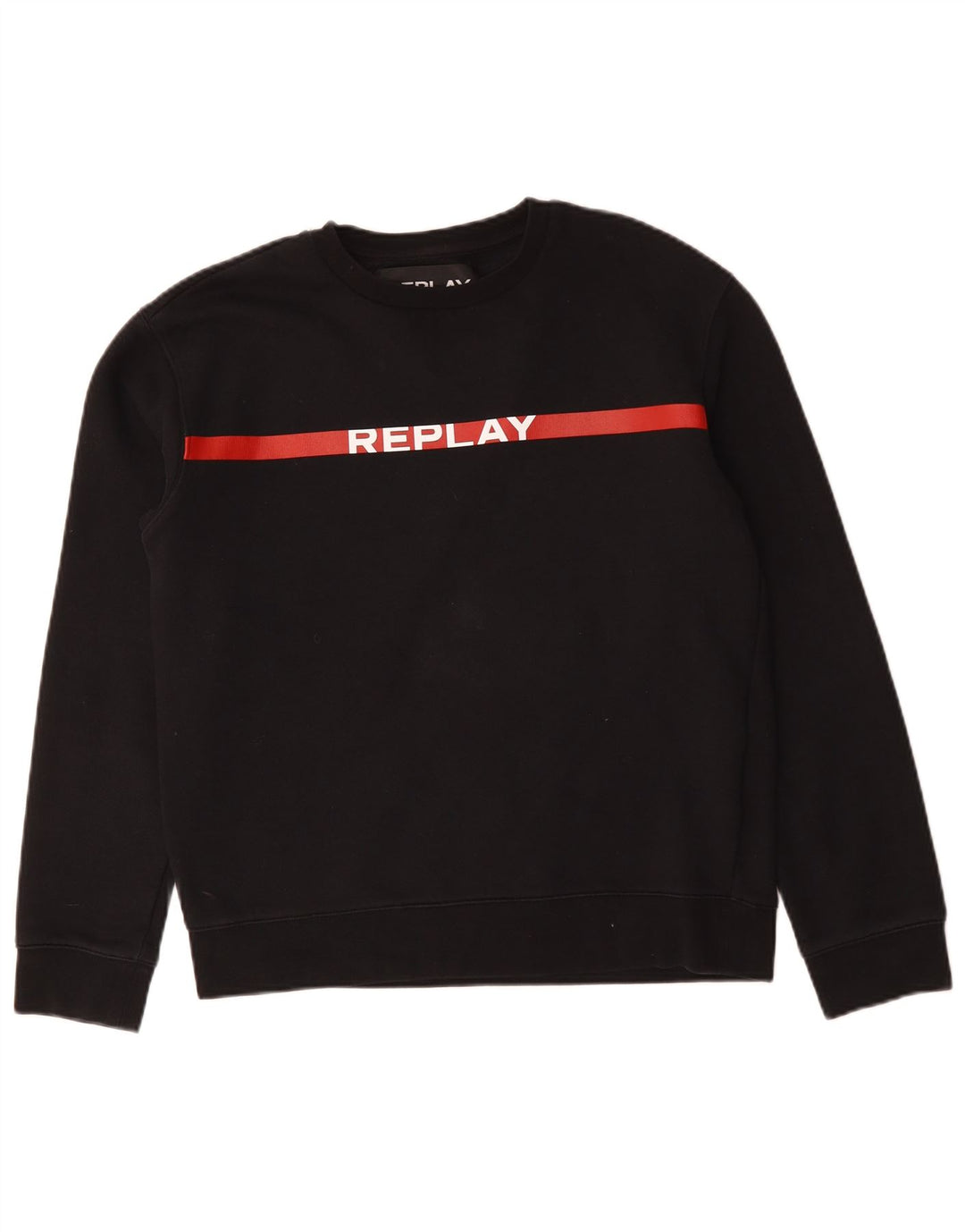 Ανδρικό γραφικό φούτερ Replay Jumper Μεσαίο μαύρο βαμβακερό