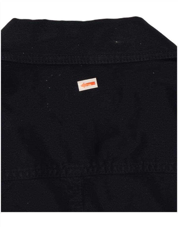 LAURA ASHLEY Γυναικείο μπλέιζερ με 2 κουμπιά μπουφάν UK 12 μεσαίο μπλε βαμβακερό