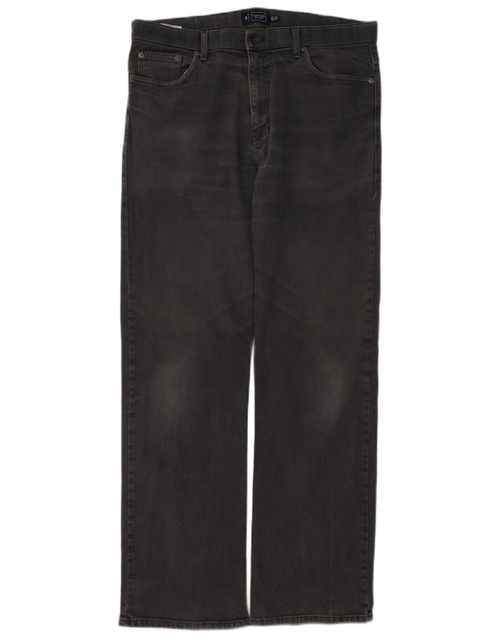 MARKS & SPENCER Ανδρικό μπλε Harbor Straight Jeans W36 L33 Γκρι βαμβακερό