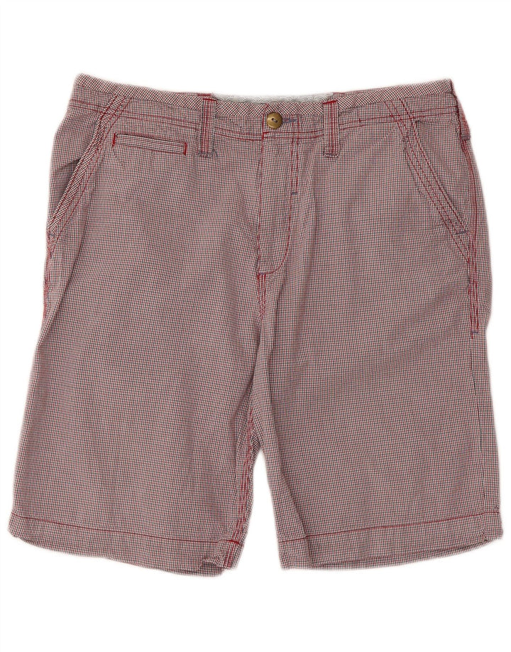 WHITE STUFF Ανδρικό σορτς Chino W34 Μεγάλο κόκκινο βαμβακερό Gingham