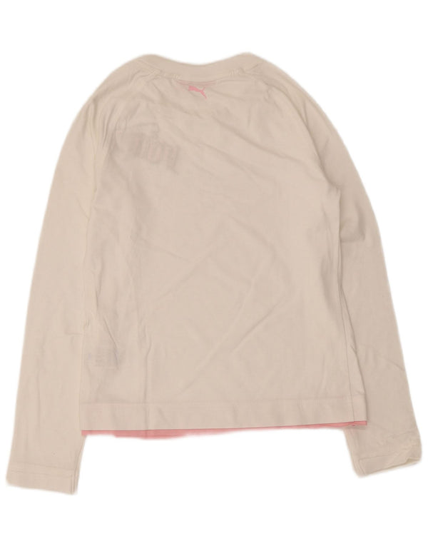 Puma Girls Graphic Top Μακρυμάνικο 13-14 ετών Λευκό Βαμβακερό