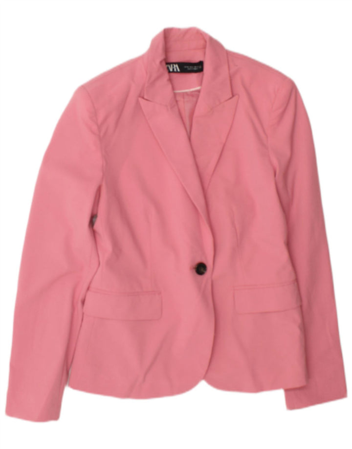 Zara Γυναικείο τζάκετ μπλέιζερ με 1 κουμπί EU 38 Small Pink Polyester