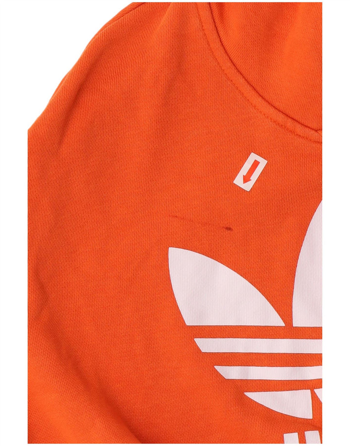 ADIDAS Boys Graphic Hoodie Jumper 12-13 ετών Πορτοκαλί βαμβάκι