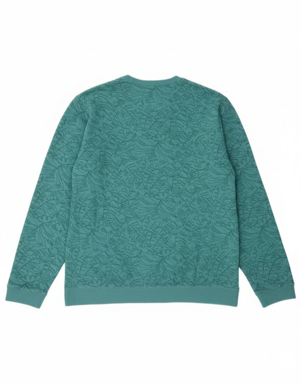 Eddie Bauer Mens Tall Sweatshirt Jumper XL Green Floral Cotton