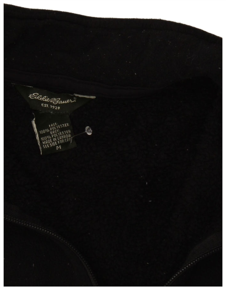 Eddie Bauer γυναικείο φλις λαιμόκοψη με φερμουάρ UK 12 μεσαίο μαύρο πολυεστέρας