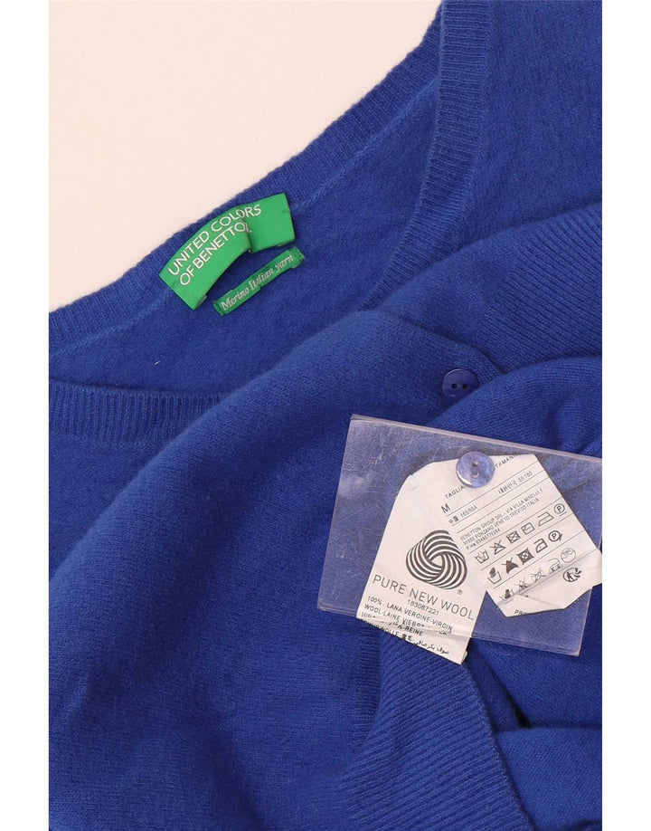 Benetton Γυναικεία Ζακέτα Crop UK 12 Medium Blue New Wool