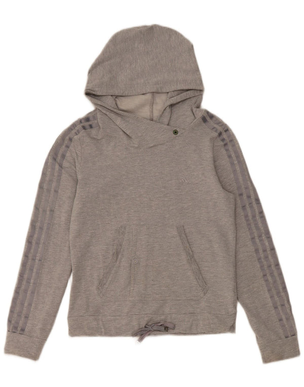 Adidas Γυναικείο Hoodie Jumper UK 12 Βαμβακερό μεσαίο γκρι