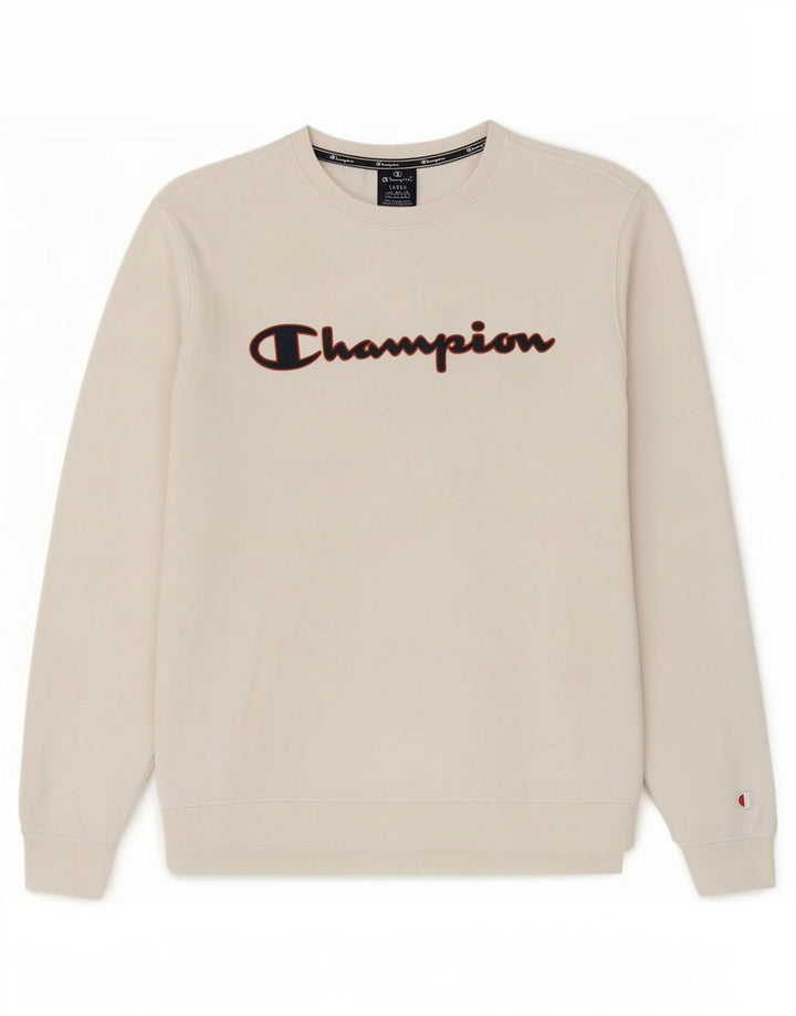 Ανδρικό γραφικό φούτερ Champion Jumper μεγάλο λευκό βαμβακερό
