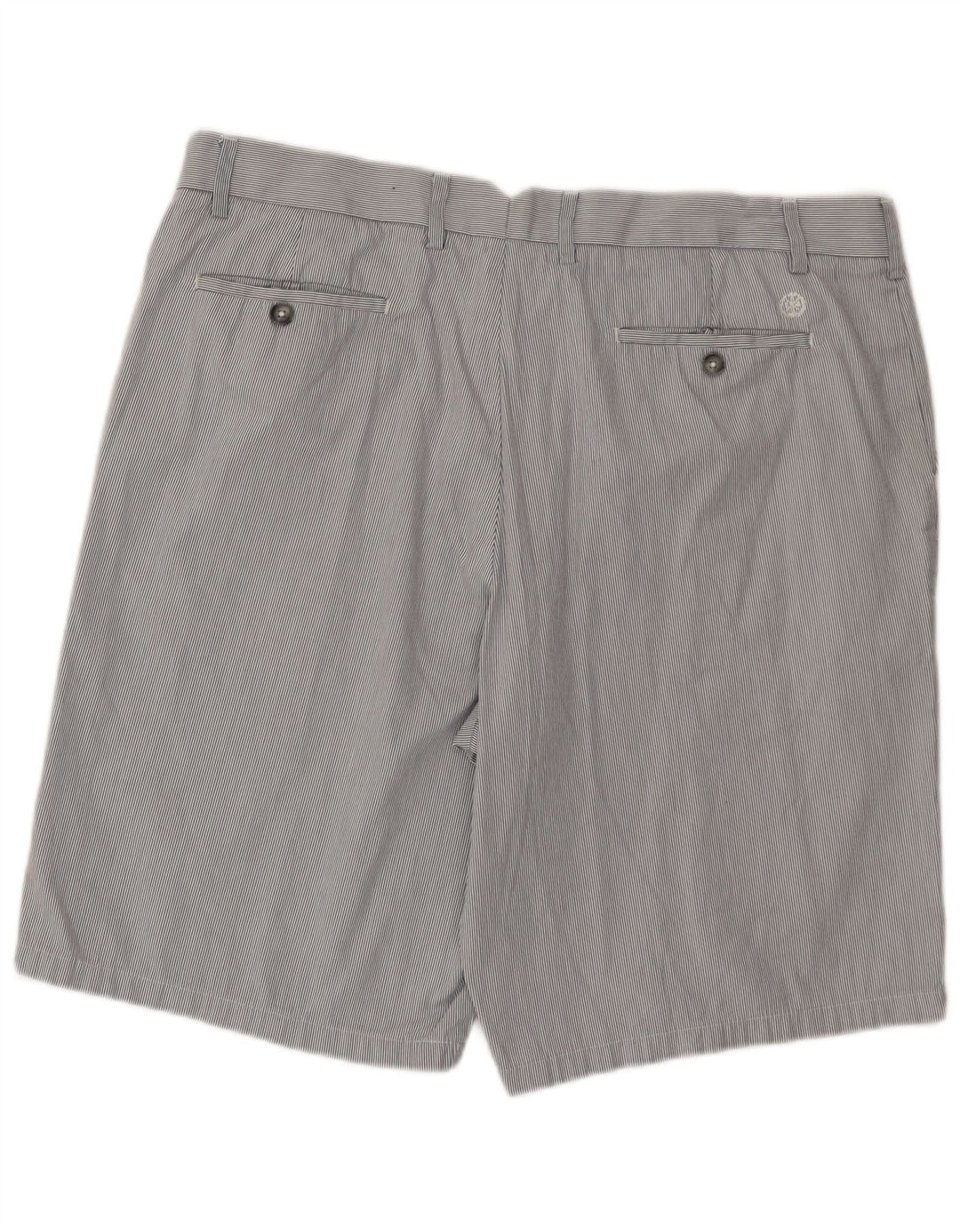 Ανδρικό σορτς Chino Marks & Spencer W40 XL Γκρι βαμβακερό ριγέ