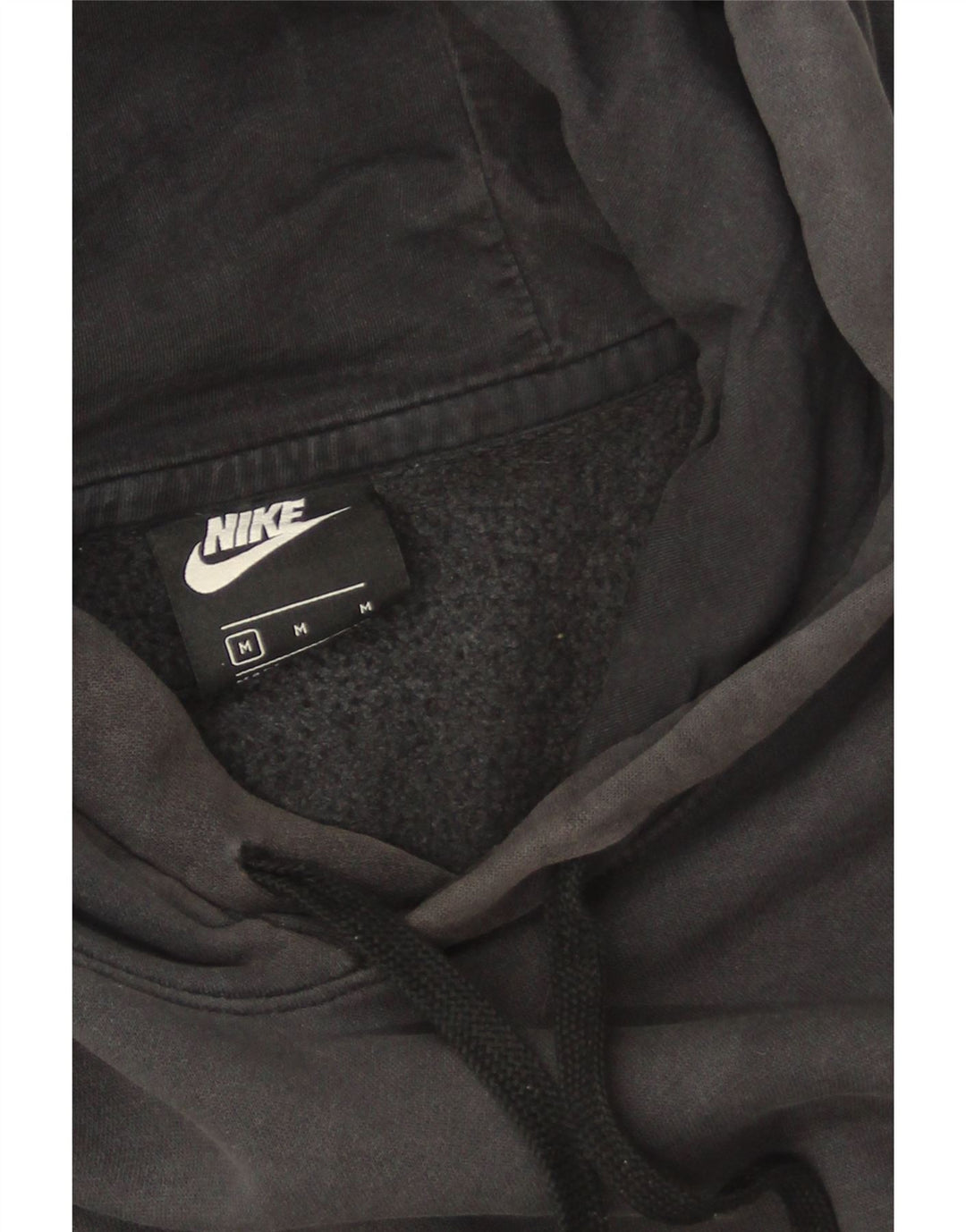 Nike γυναικείο μπλουζάκι με κουκούλα μεγάλου μεγέθους UK 14 μεσαίο βαμβακερό μαύρο