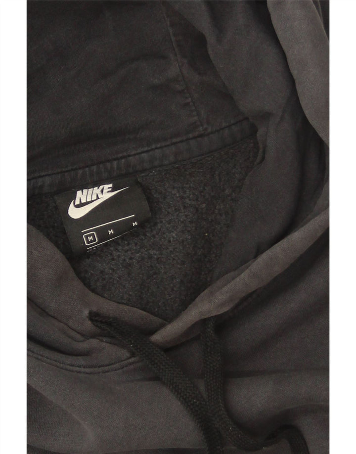 Nike γυναικείο μπλουζάκι με κουκούλα μεγάλου μεγέθους UK 14 μεσαίο βαμβακερό μαύρο