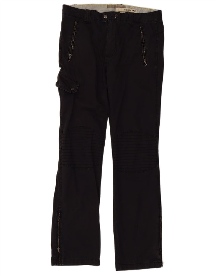 Ανδρικό ίσιο παντελόνι Cargo Dkny W32 L32 Μαύρο βαμβακερό