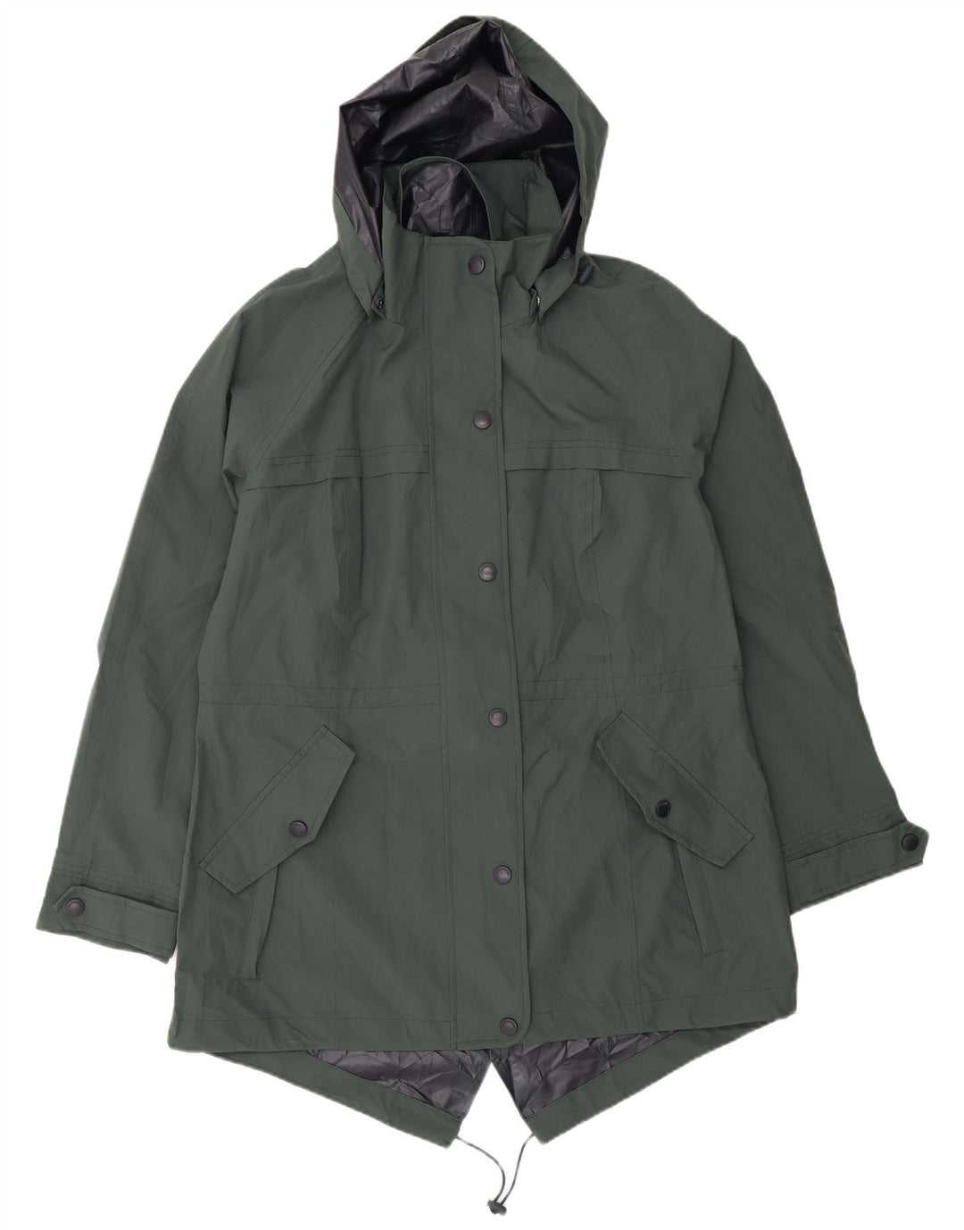 Marks & Spencer Γυναικείο Αδιάβροχο με κουκούλα UK 14 Large Green Polyester