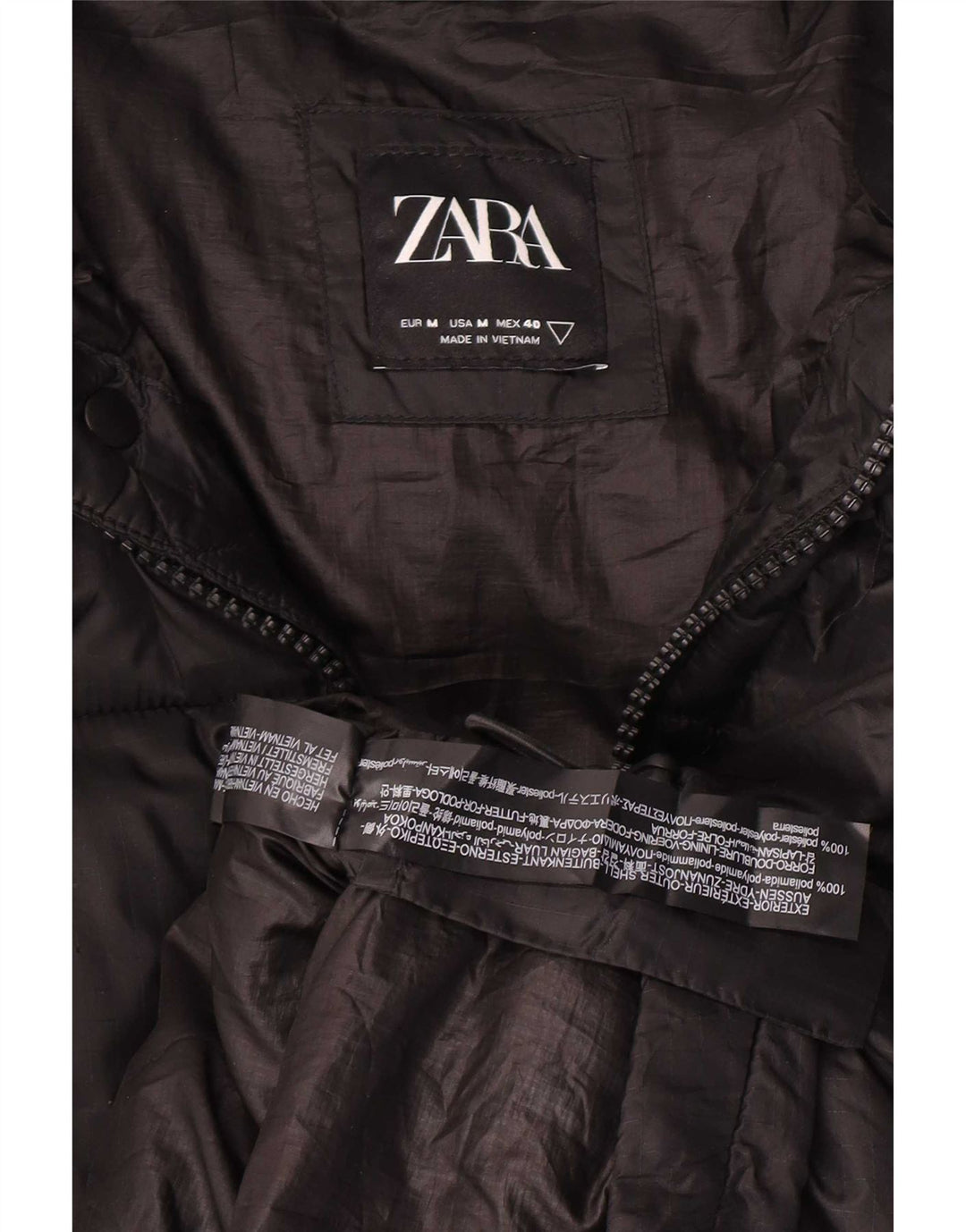 Zara Ανδρικό μπουφάν με επένδυση UK 38 Medium Black Polyamide