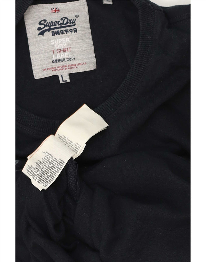 Superdry Ανδρικό γραφικό τοπ μακρυμάνικο μεγάλο μπλε βαμβακερό