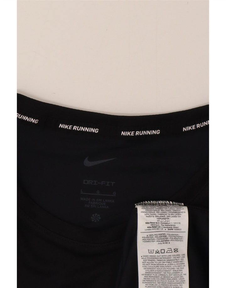 Ανδρικό γραφικό μπλουζάκι Nike Dri Fit, μαύρο πολυεστέρα