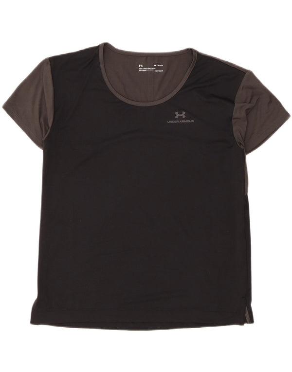 Γυναικείο μπλουζάκι UNDER Armour Heat Gear T-shirt Top 10 UK Small Black Colourblock