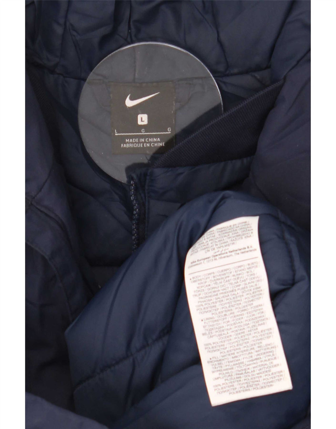 Ανδρικό παλτό Nike με κουκούλα UK 40 Large Navy Blue Polyester