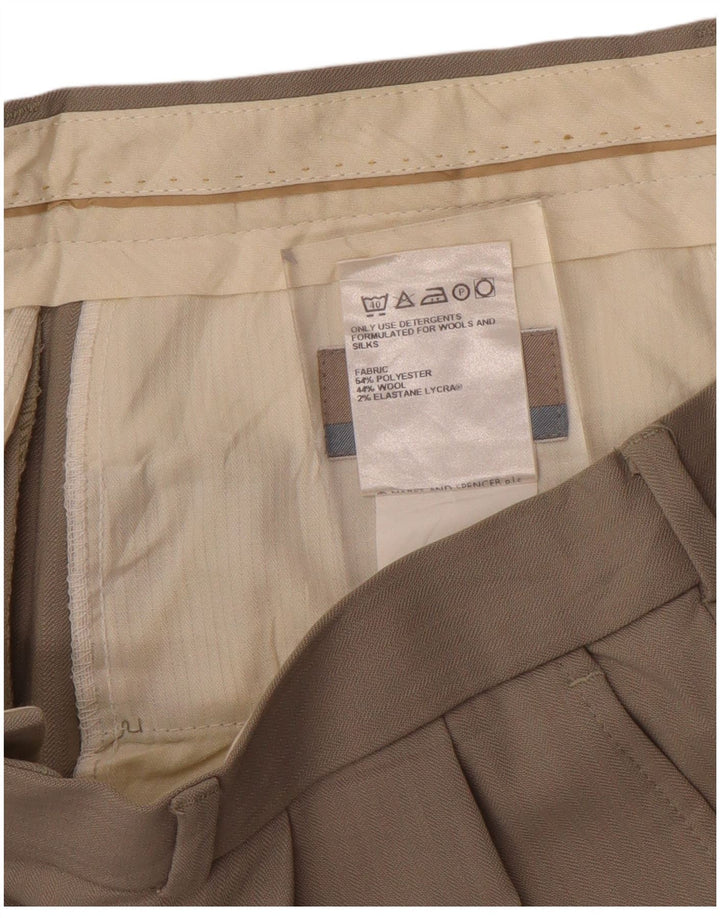 Marks & Spencer Ανδρικό παντελόνι με ίσιο κοστούμι W34 L33 Γκρι πολυεστέρας