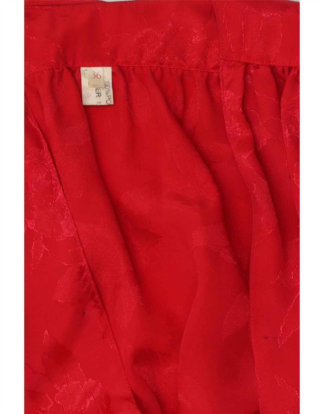 Vintage γυναικεία μπλούζα με μανίκια 3/4 Top EU 36 Small Red Floral Polyester