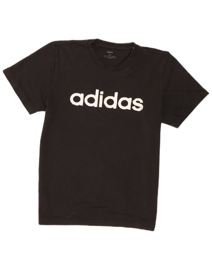 Ανδρικό γραφικό T-Shirt Adidas Top Μεσαίο μαύρο βαμβακερό