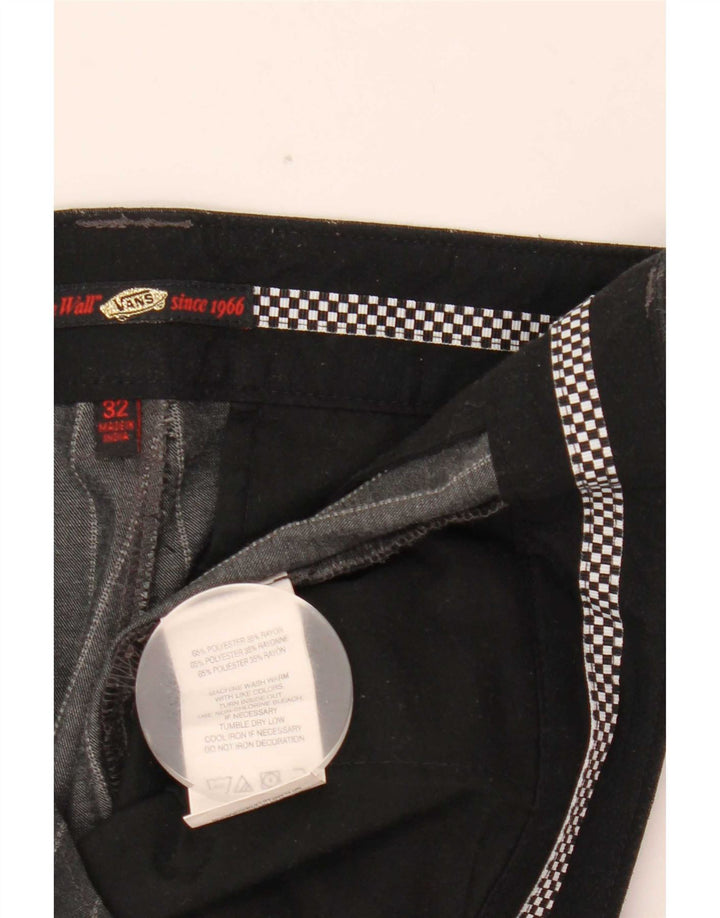 Ανδρικό σορτς chino Vans W32 από μεσαίο μαύρο ρίγες πολυεστέρας