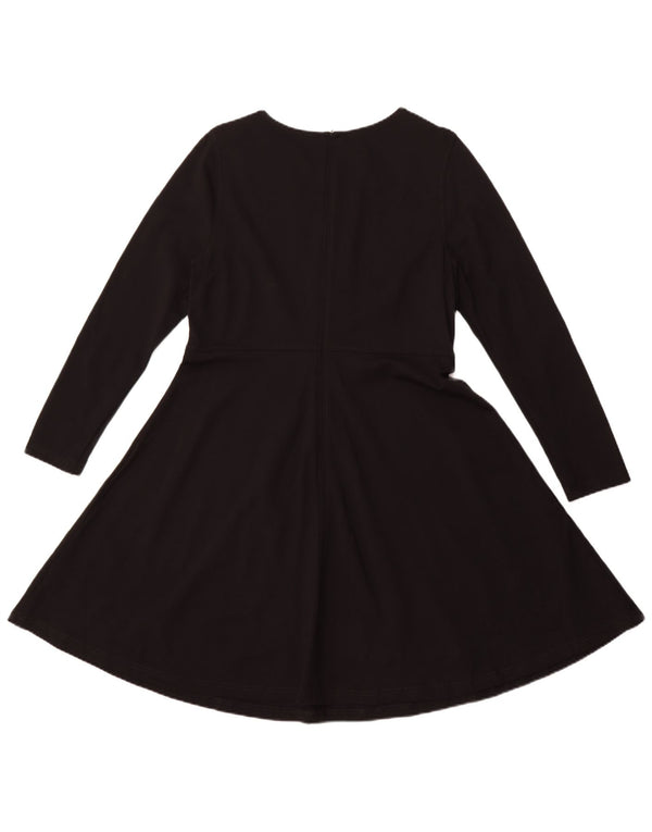 MARKS & SPENCER Γυναικείο μακρυμάνικο φόρεμα A-Line UK 16 μεγάλη μαύρη βισκόζη