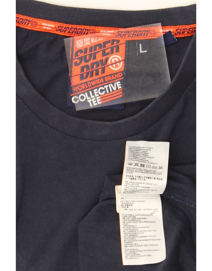 Ανδρικό T-Shirt Superdry Top Large Navy Blue από βαμβάκι