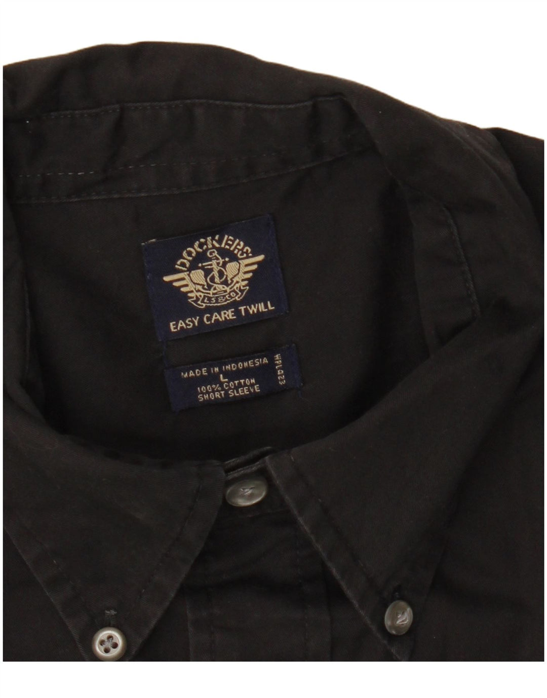 DOCKERS Ανδρικό κοντομάνικο πουκάμισο μεγάλο μαύρο βαμβακερό