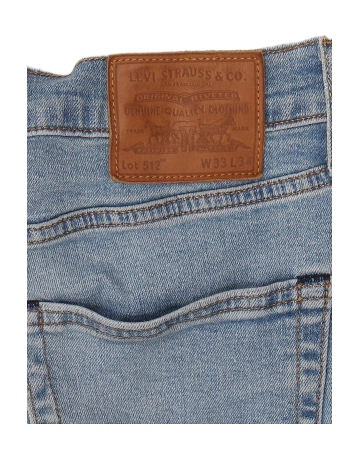 Levi's Womens 512 Slim Tapered Jeans W33 L34 Blue Cotton