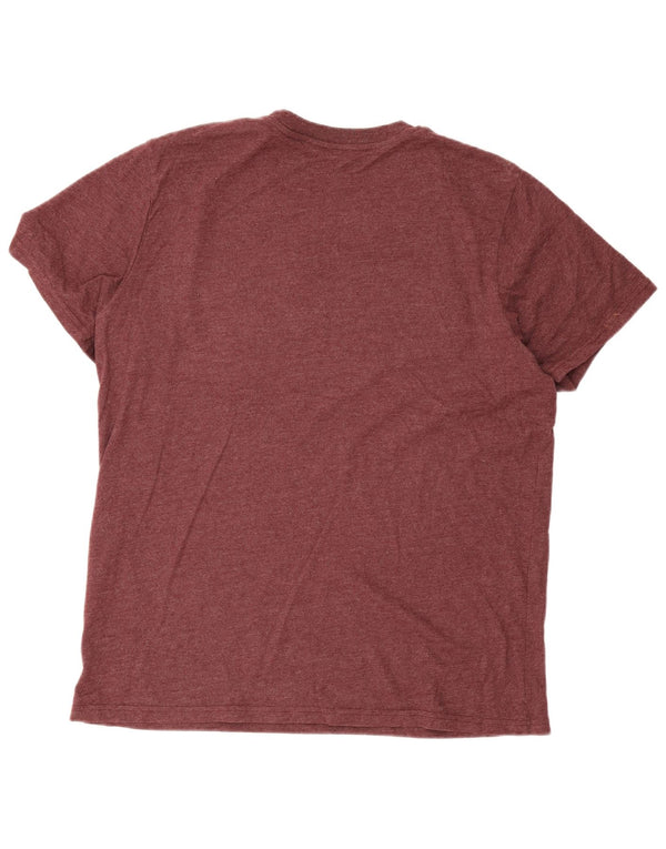 Superdry Mens Graphic T-Shirt Top 2XL Burgundy Cotton