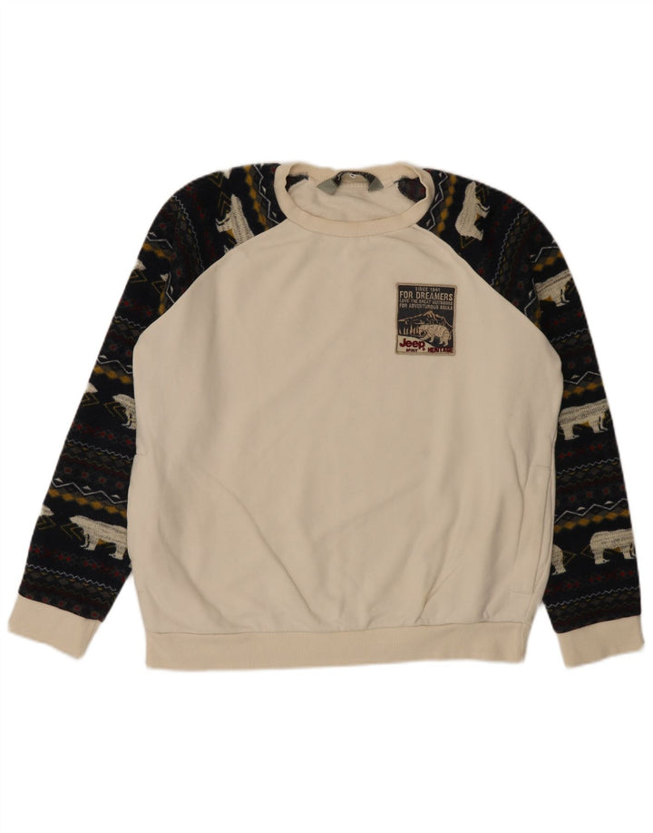 Ανδρικό φούτερ Jeep Jumper Large White Fair Isle