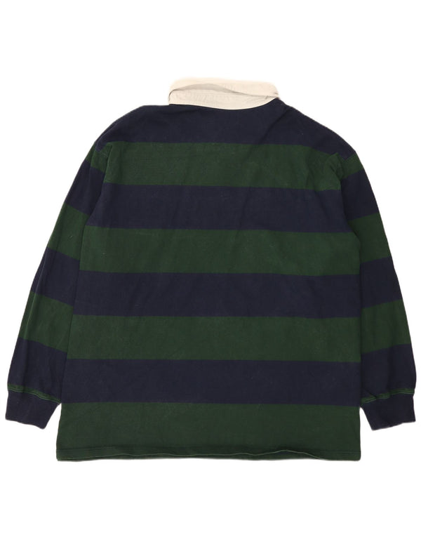 Polo Ralph Lauren Ανδρικό μεγάλο μακρυμάνικο πουκάμισο ράγκμπι 4XL πράσινο ριγέ βαμβακερό