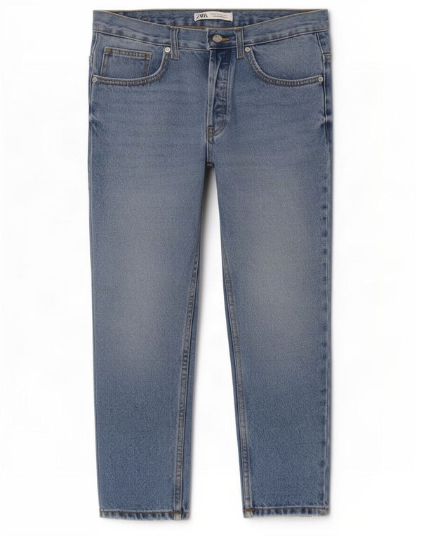 Zara Ανδρικό Cropped Jeans EU 42 Large W32 L25 Blue Cotton