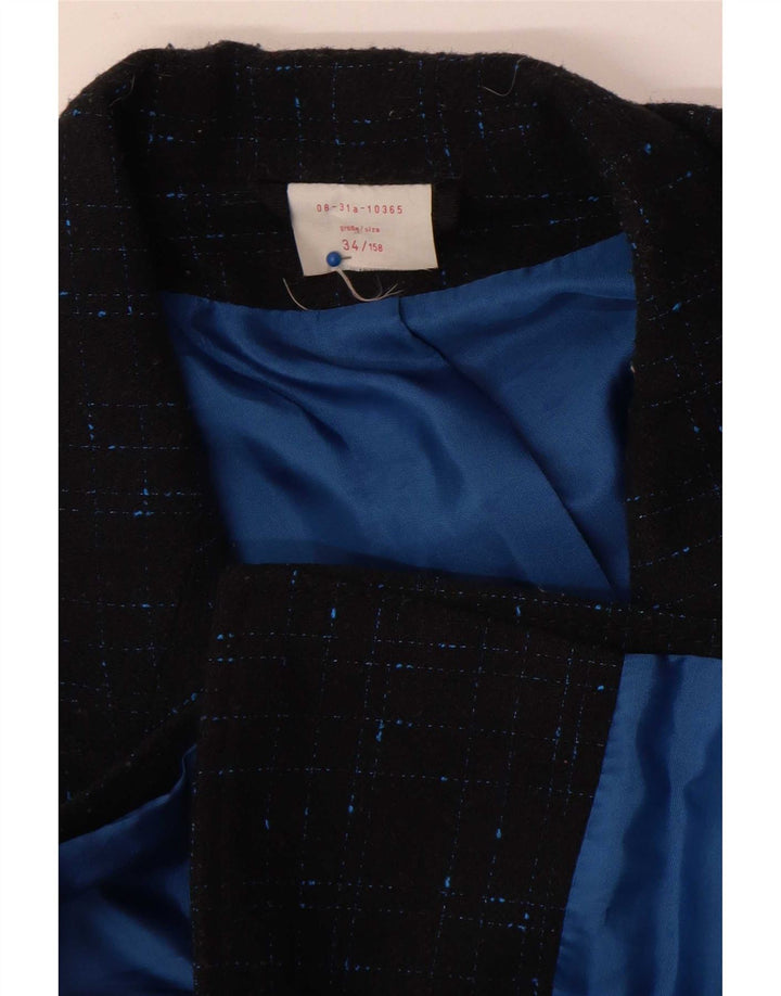 Vintage γυναικείο μπουφάν υπερμεγέθη μπλέιζερ EU 34 XS Navy Blue Check
