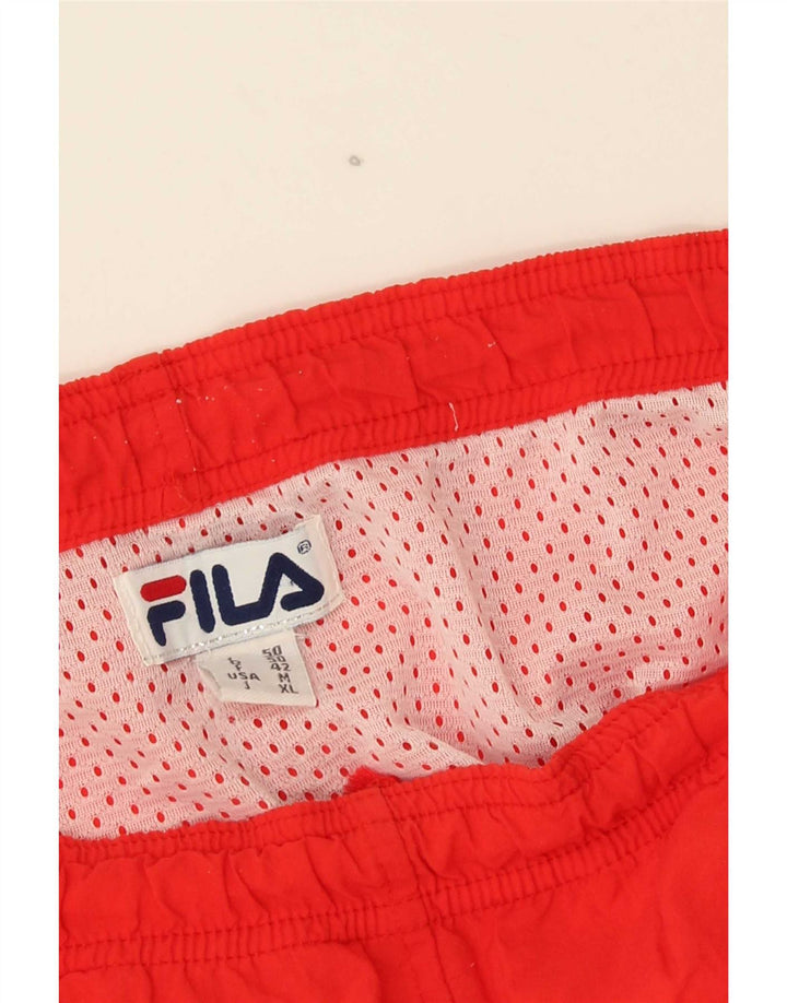 Ανδρικό γραφικό σορτς κολύμβησης Fila Μεσαίο κόκκινο